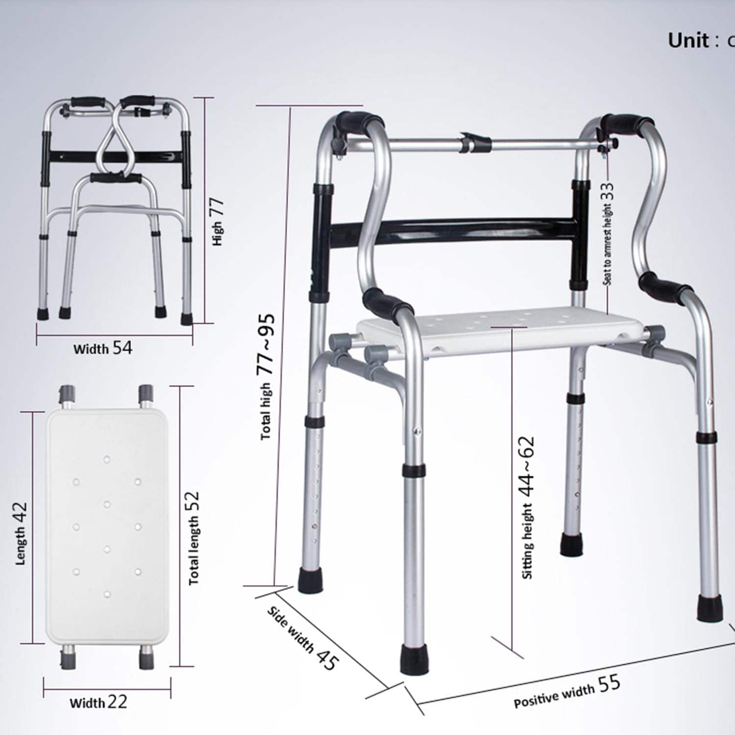 Andadera Ortopedica con Asiento 2 en 1 Andafacil® | Andadera y Silla de Baño