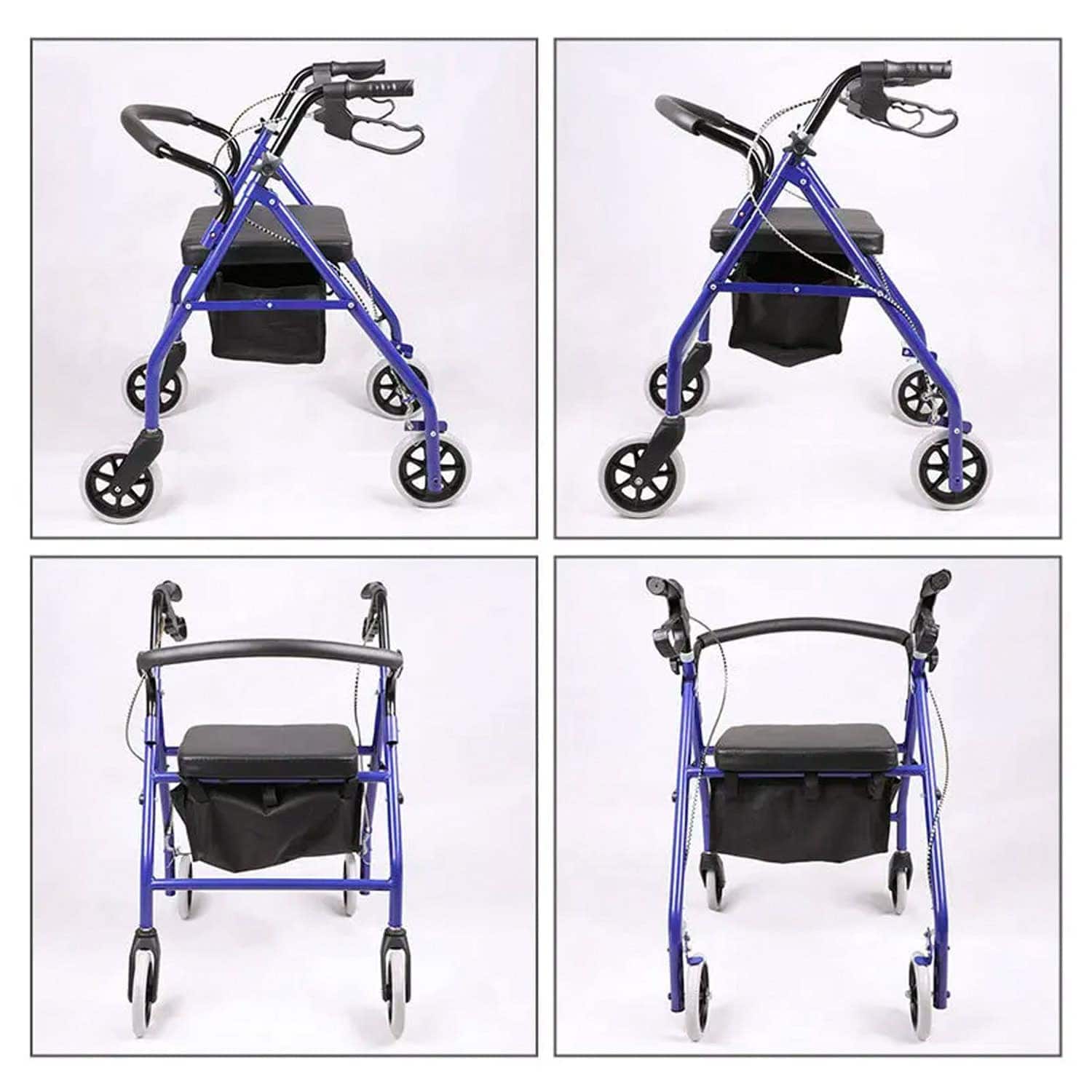 Andadera Andador 4 Ruedas Andafacil® Aluminio Plegable Asiento Bolsa